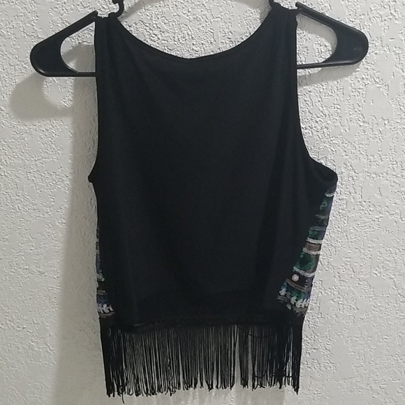 Sequins Top with Fringe - Picture 3 of 3